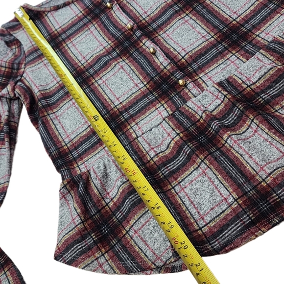 Jessica Simpson Girls Plaid Long Sleeve Top Large - Picture 6 of 11